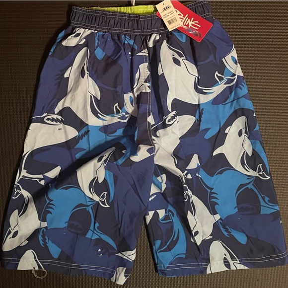 Boys Blue Swim Trunks - Picture 2 of 2